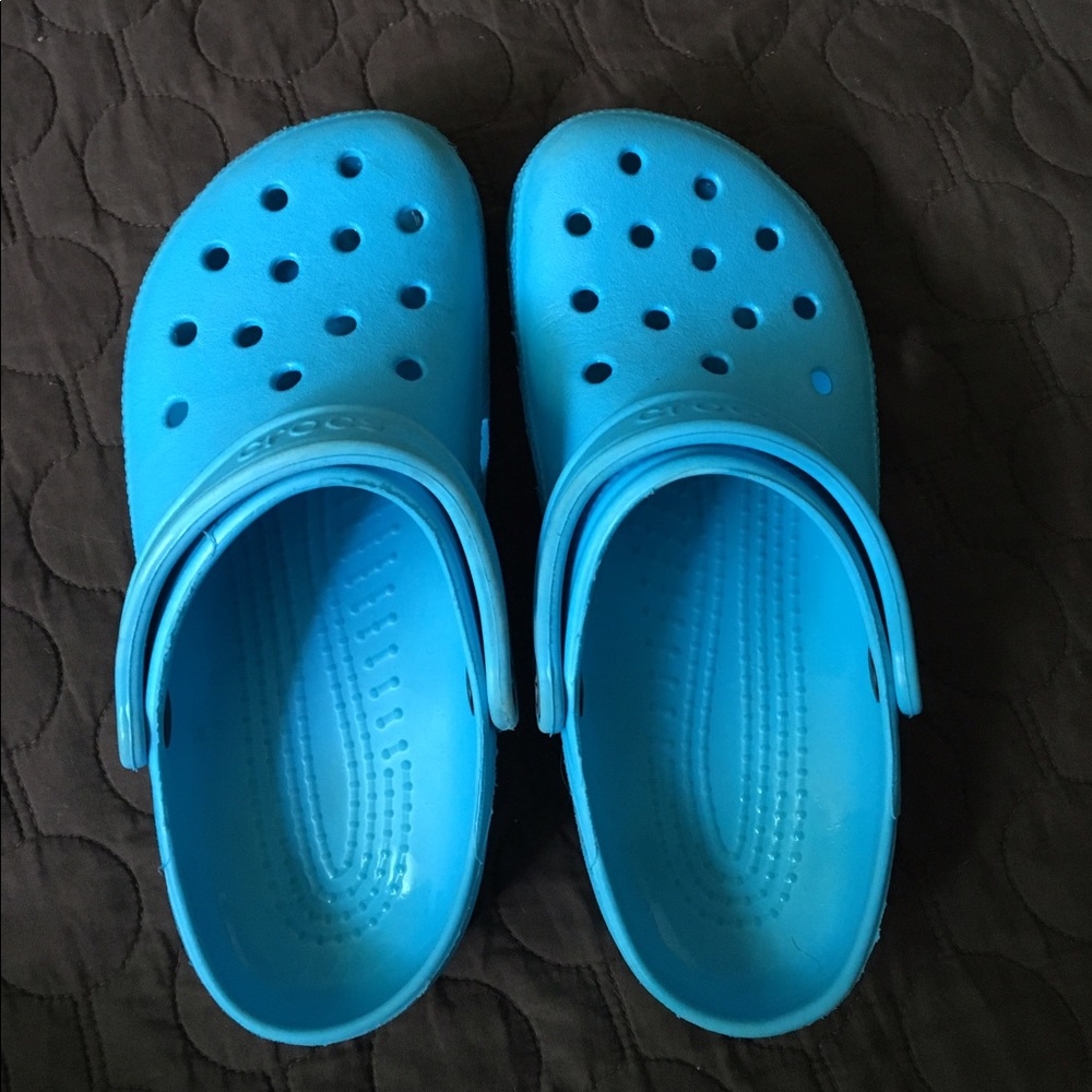 Teal Crocs