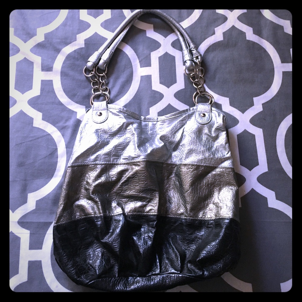 Three Tone Metallic Handbag