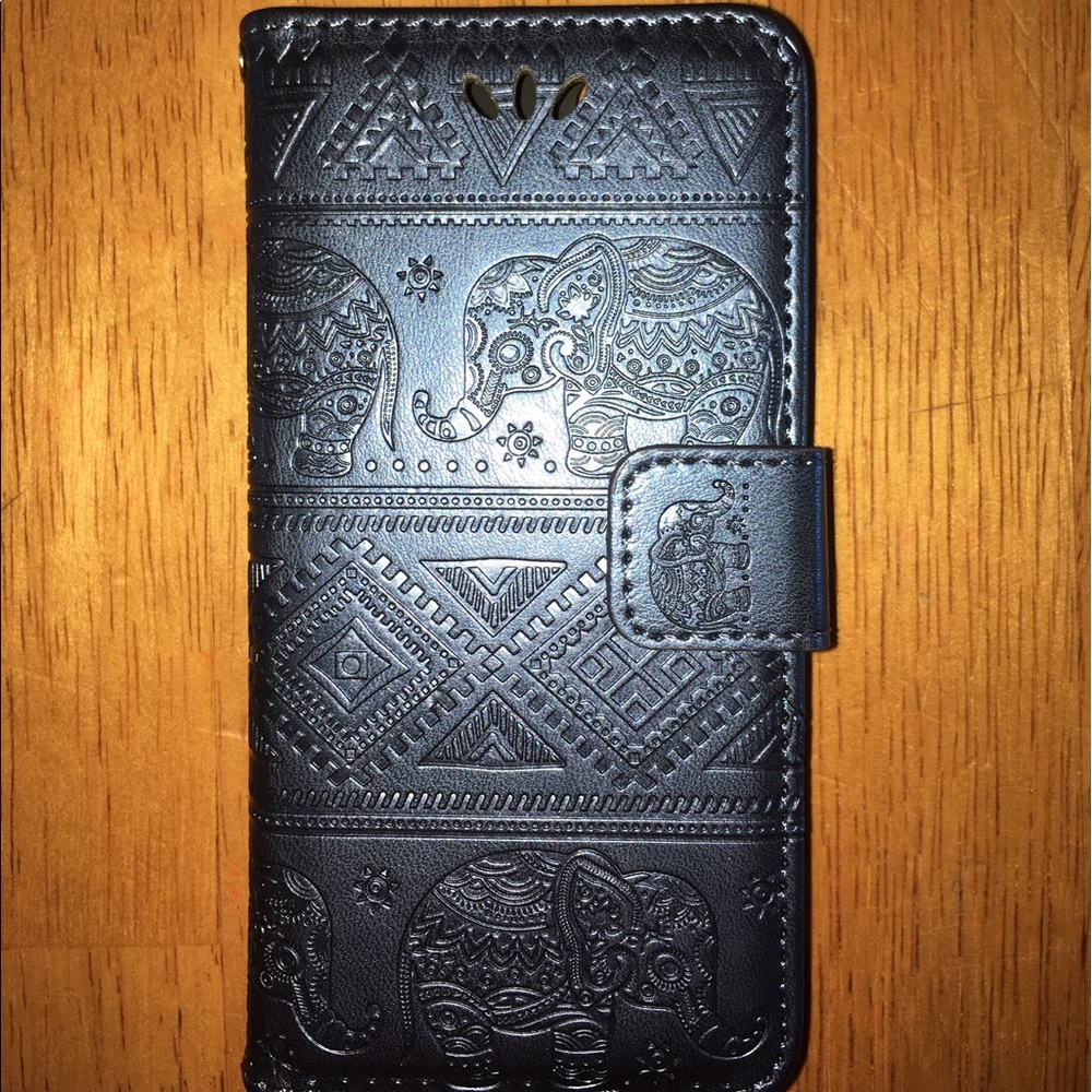 Navy Iphone 5/5S/SE wallet case