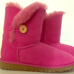 Hot pink UGG Bailey Button boots