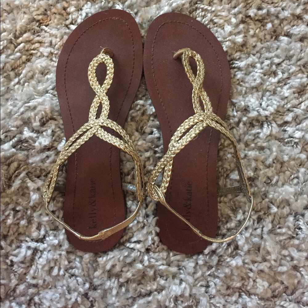 Gold strapped sandals