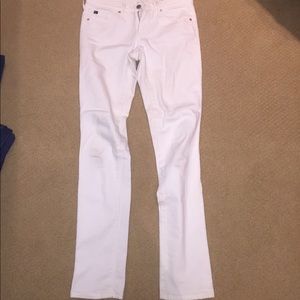 white straight leg jeans