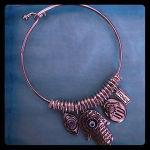 Stainless Steel (4) Charms Bracelet - Evil Eye