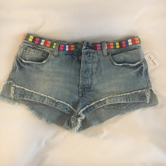 MOVING SALE - FP rainbow "belted" shorts - Picture 1 of 3