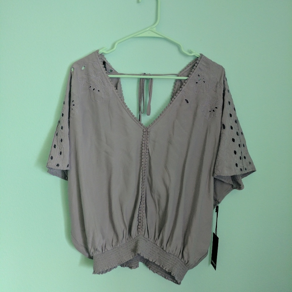Lavender open back top