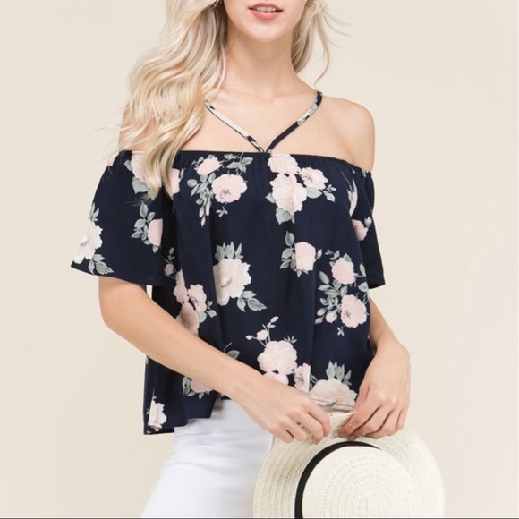 DEE Off Shoulder Floral Top - BLUSH - Picture 4 of 4