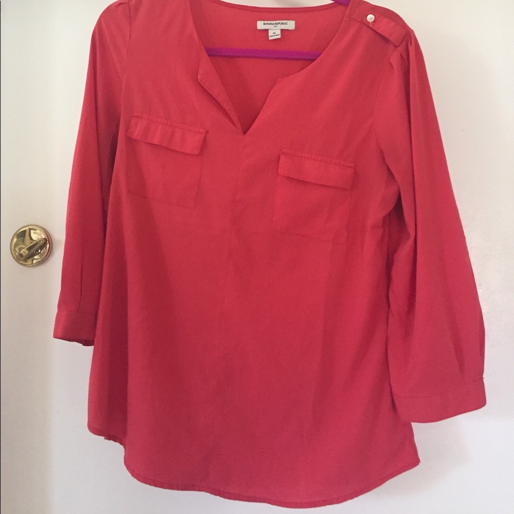 Coral Banana Republic Blouse