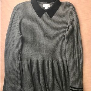 Elle Peplum Sweater in Heather Gray