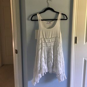 Free People trapeze slip dress black voile lace