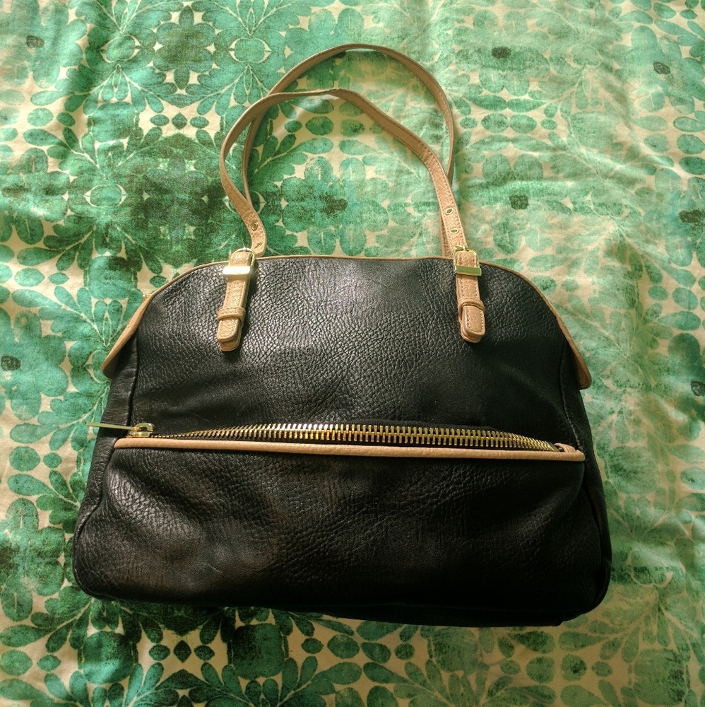 Black and cream Olivia and Joy shoulder bag