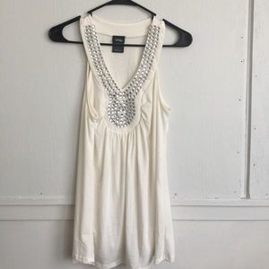 Vanity ivory with rhinestone tank
