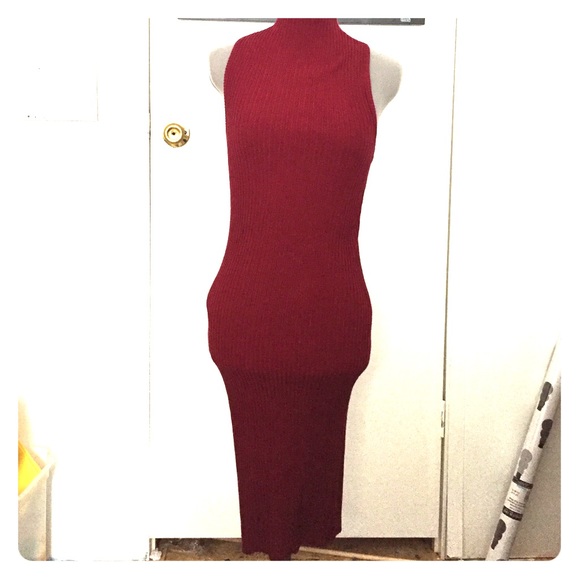 Wine colored Ribbed Dress ✨✨ - Picture 1 of 3