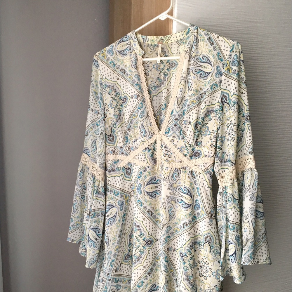 Free People Moonlight Bay Bell Sleeve Dress