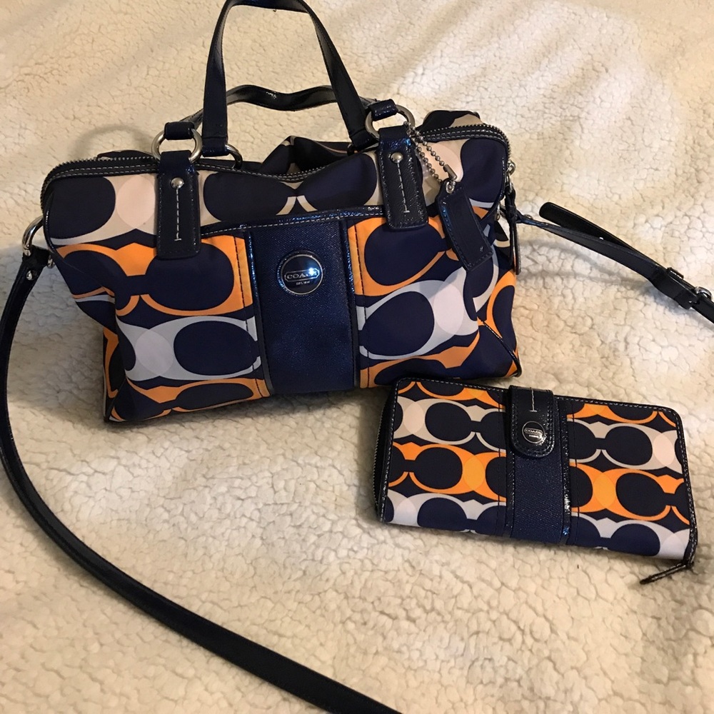 Coach bag with matching wallet