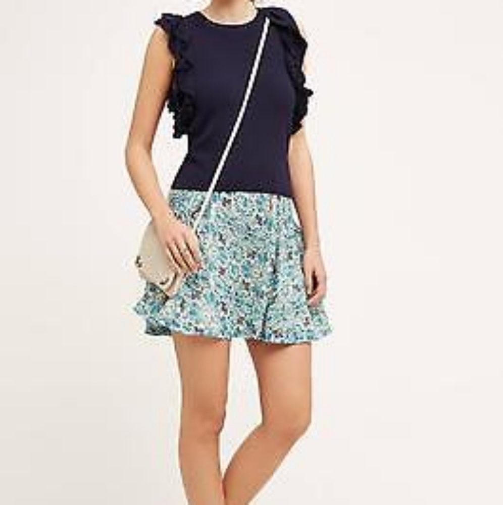 Anthropologie  ruffled sleeve pullover