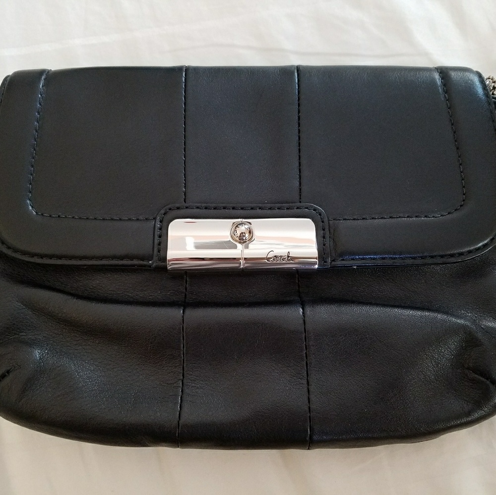 New COACH Black Crossbody Clutch Wristlet Bag