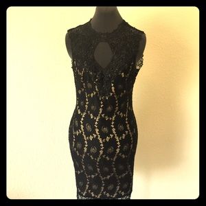 Elegant lace black dress