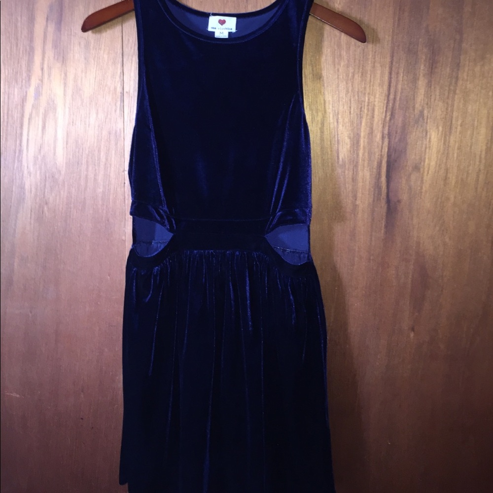 Blue Velvet Dress