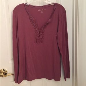 Rose colored long sleeve shirt