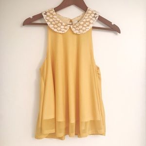 F21 Sleeveless Top with Lace Collar