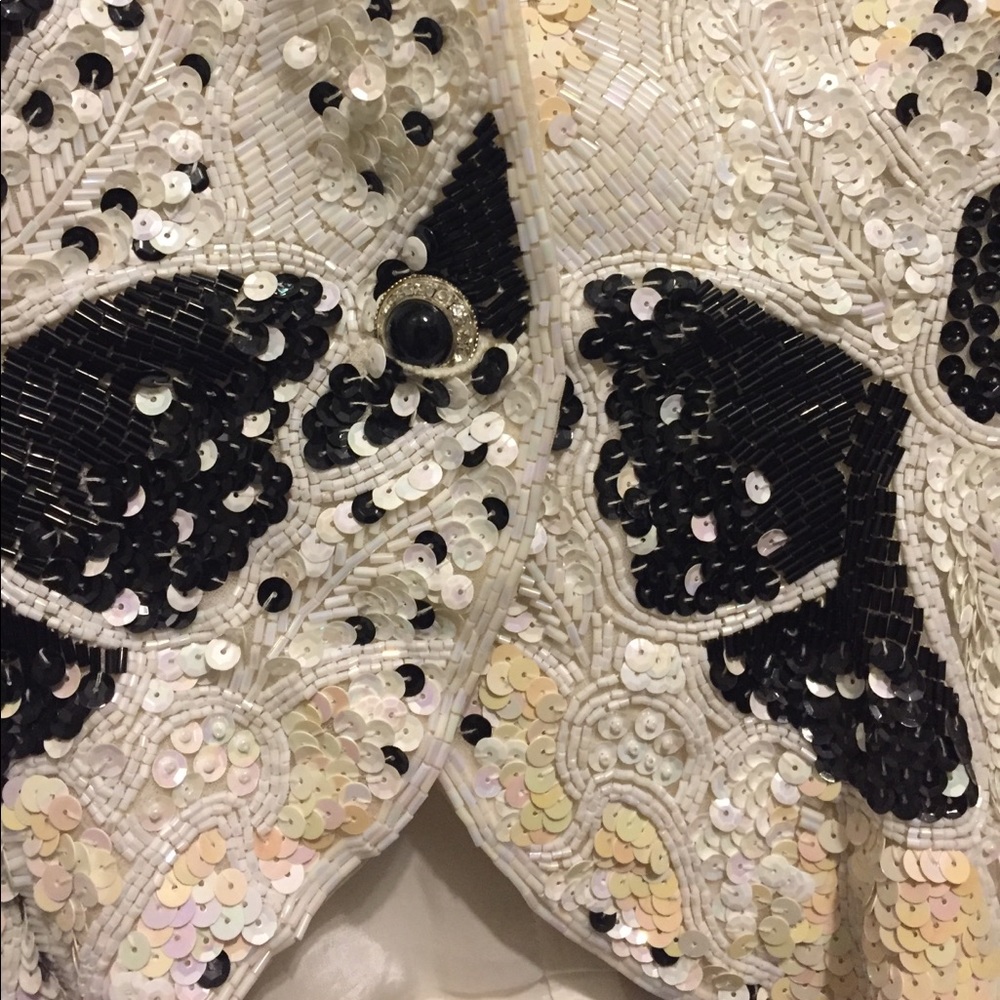 Sequin short waisted jacket. - Picture 2 of 4