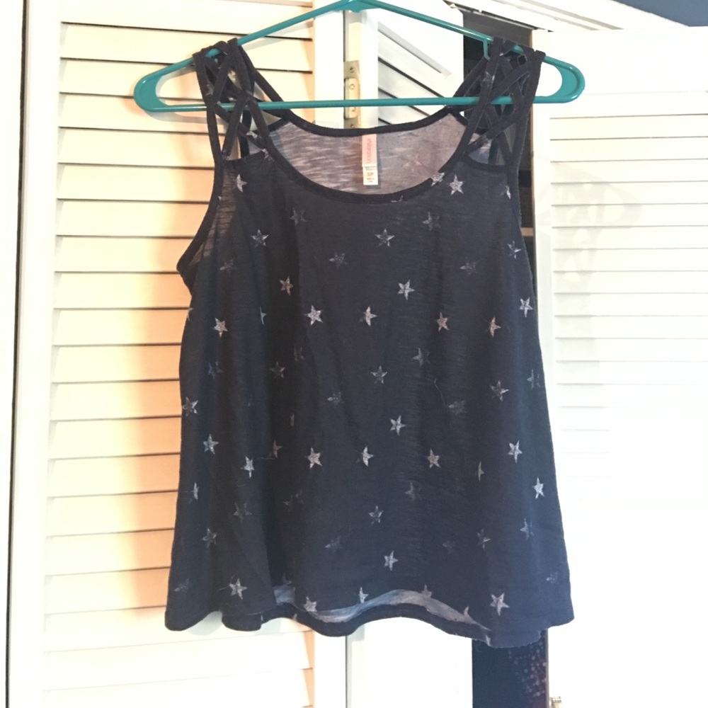 Navy 4th of July Stars crop top