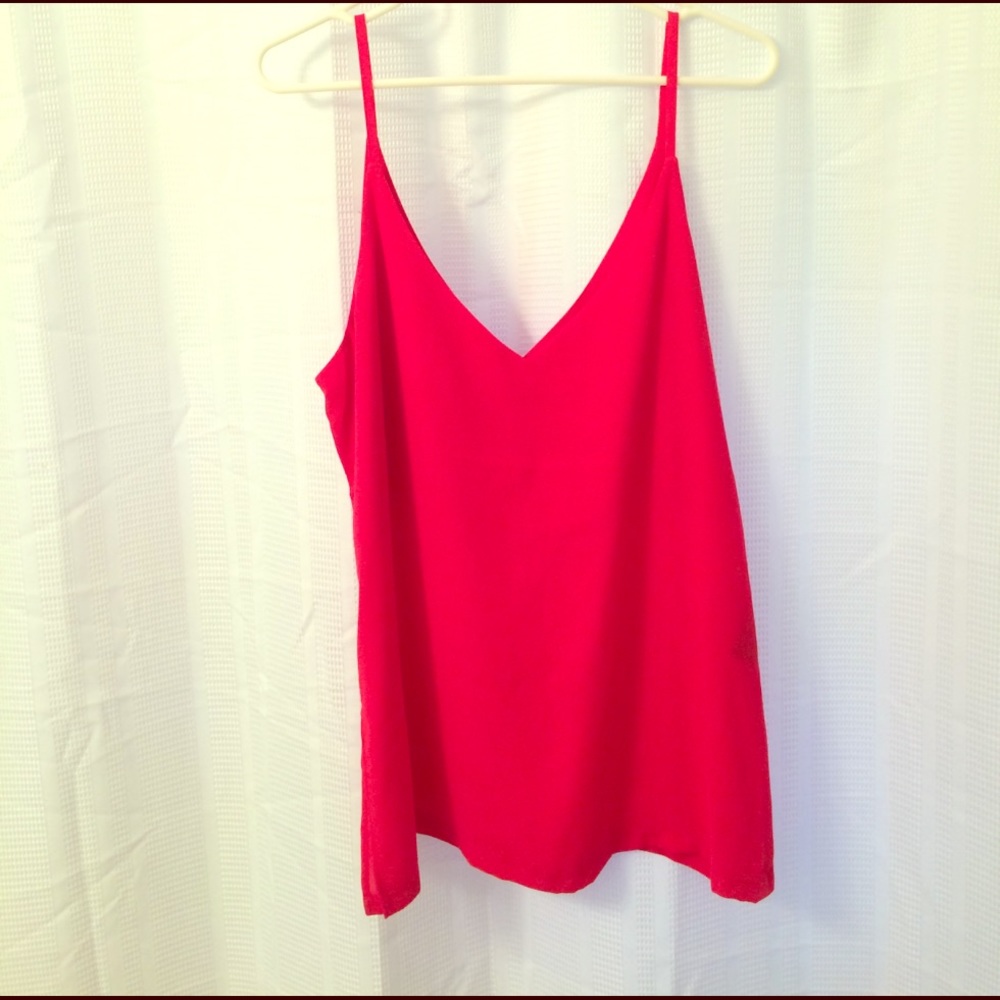 Hot pink chiffon tank
