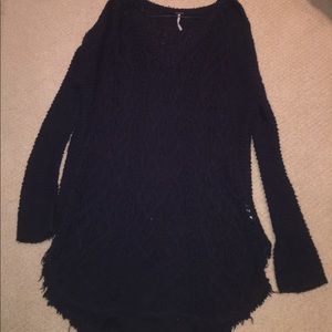 black oversized free people tunic/sweater