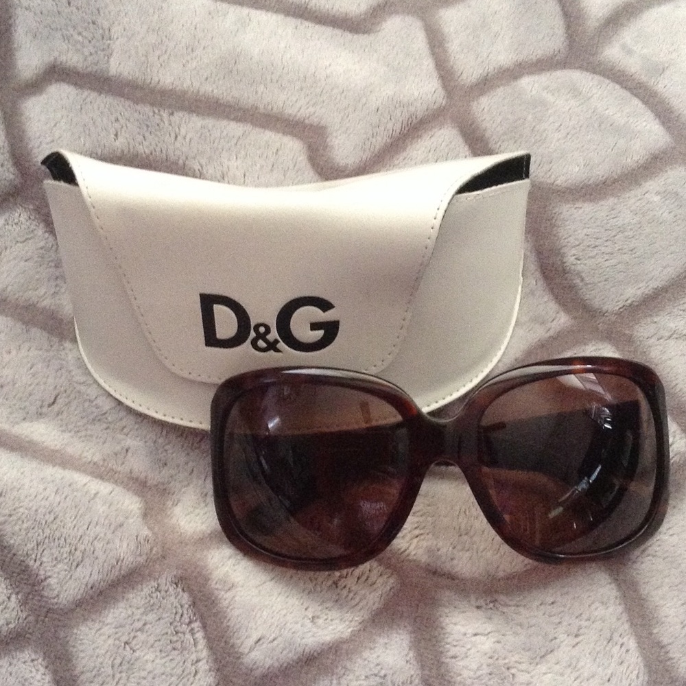 Gently worn brown Dolce & Gabbana sunglasses