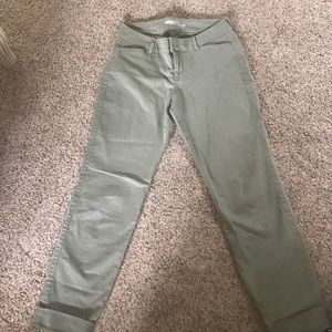 Olive green pixie jeans