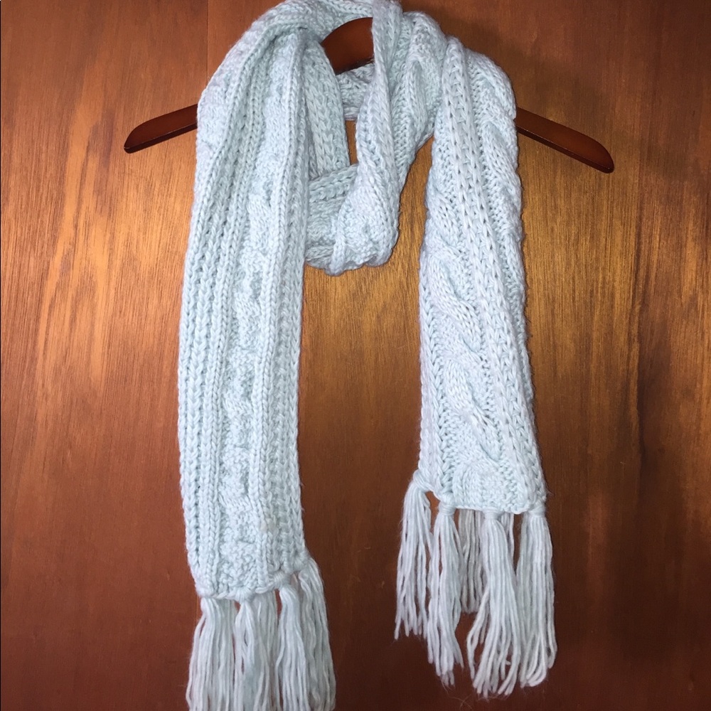 Icy Blue Knit Scarf