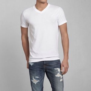 Abercrombie Men's White V-neck Tee