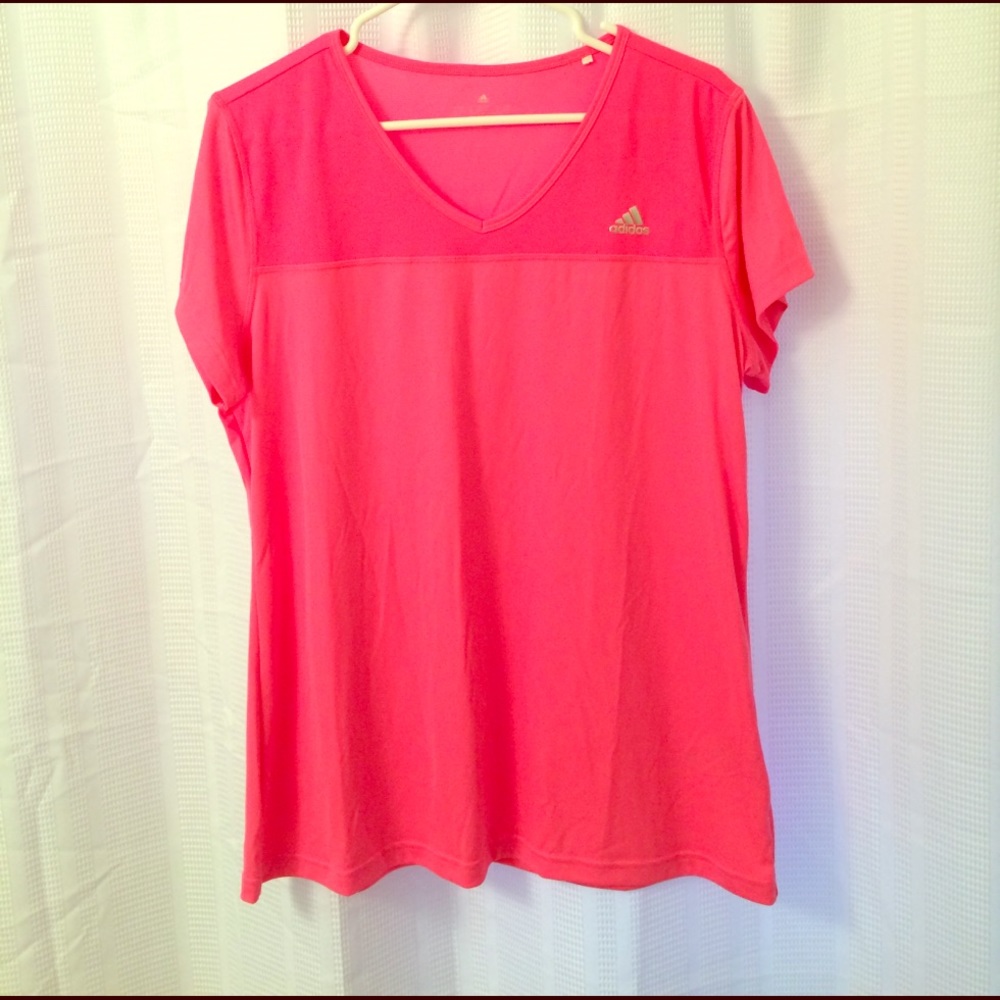 Hot pink adidas tee