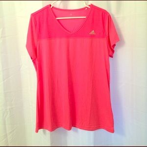 Hot pink adidas tee