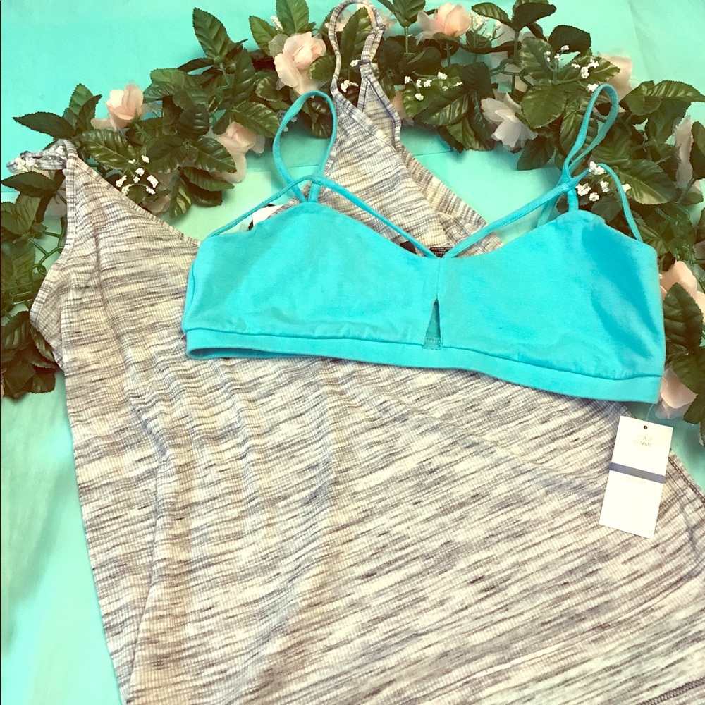 NWT Bralette & Tank Blue Summer Set