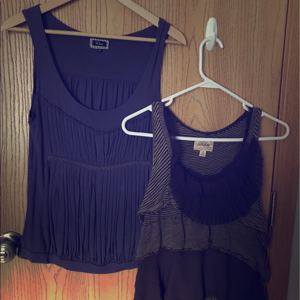 2 anthropologie purple tops sleeveless