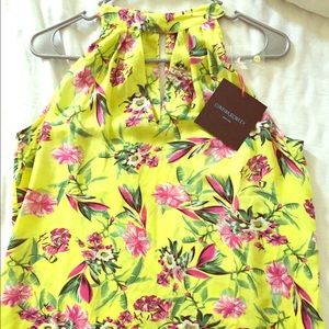 Yellow Floral Loose Halter Top