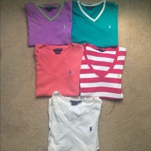Woman's polo v neck tees