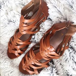 Brown Criss-Cross Sandals