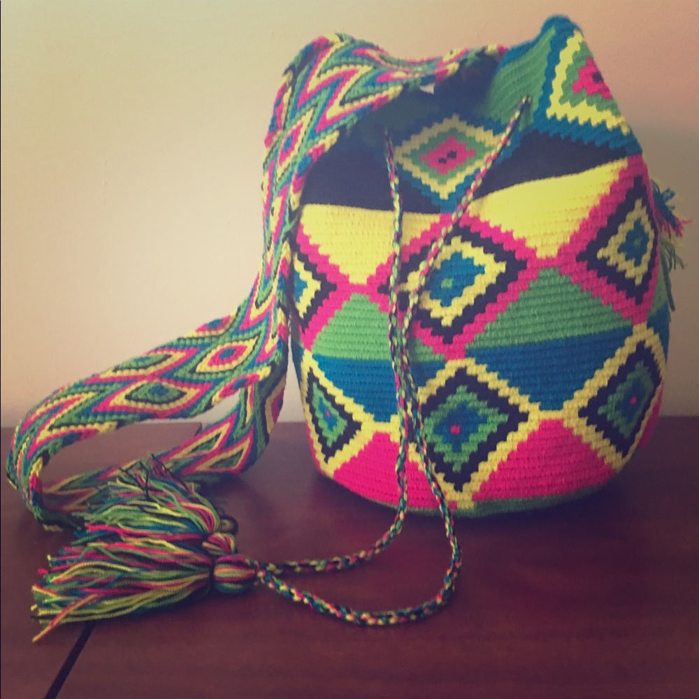 Hand made, never used, Wayuu mochila Colombian bag