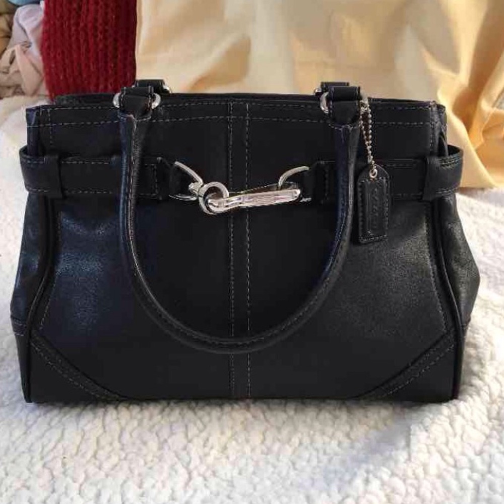 Coach Black Leather Satchel