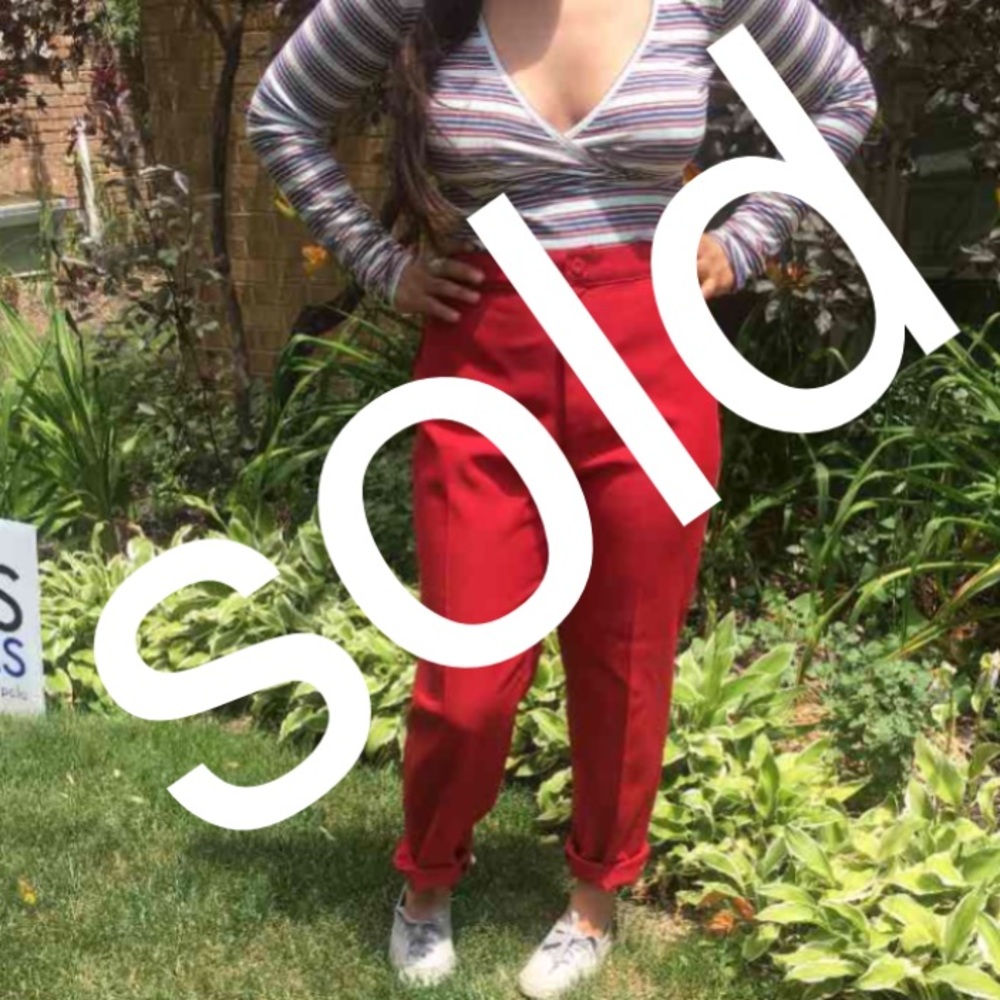 Red pants. Vintage high waisted red pants