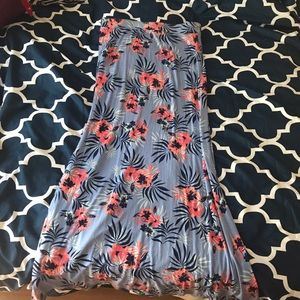 floral lavender maxi skirt with slit on side!