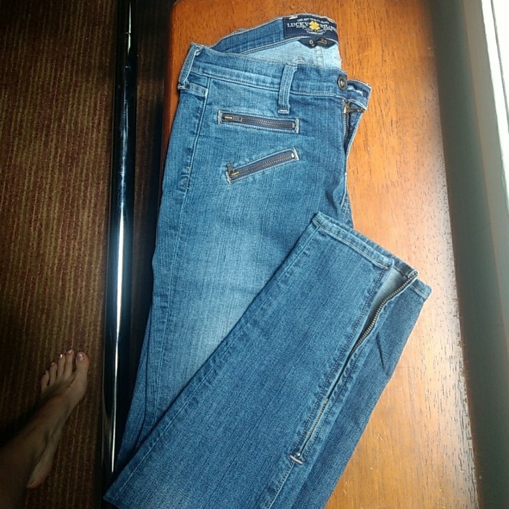 Lucky Brand womens skinny jeans zippers size 0/25