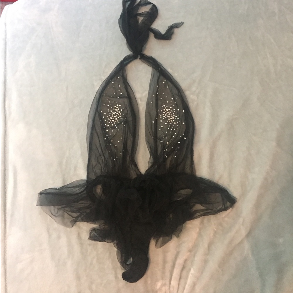 VS Embellished Halter Thong Teddy