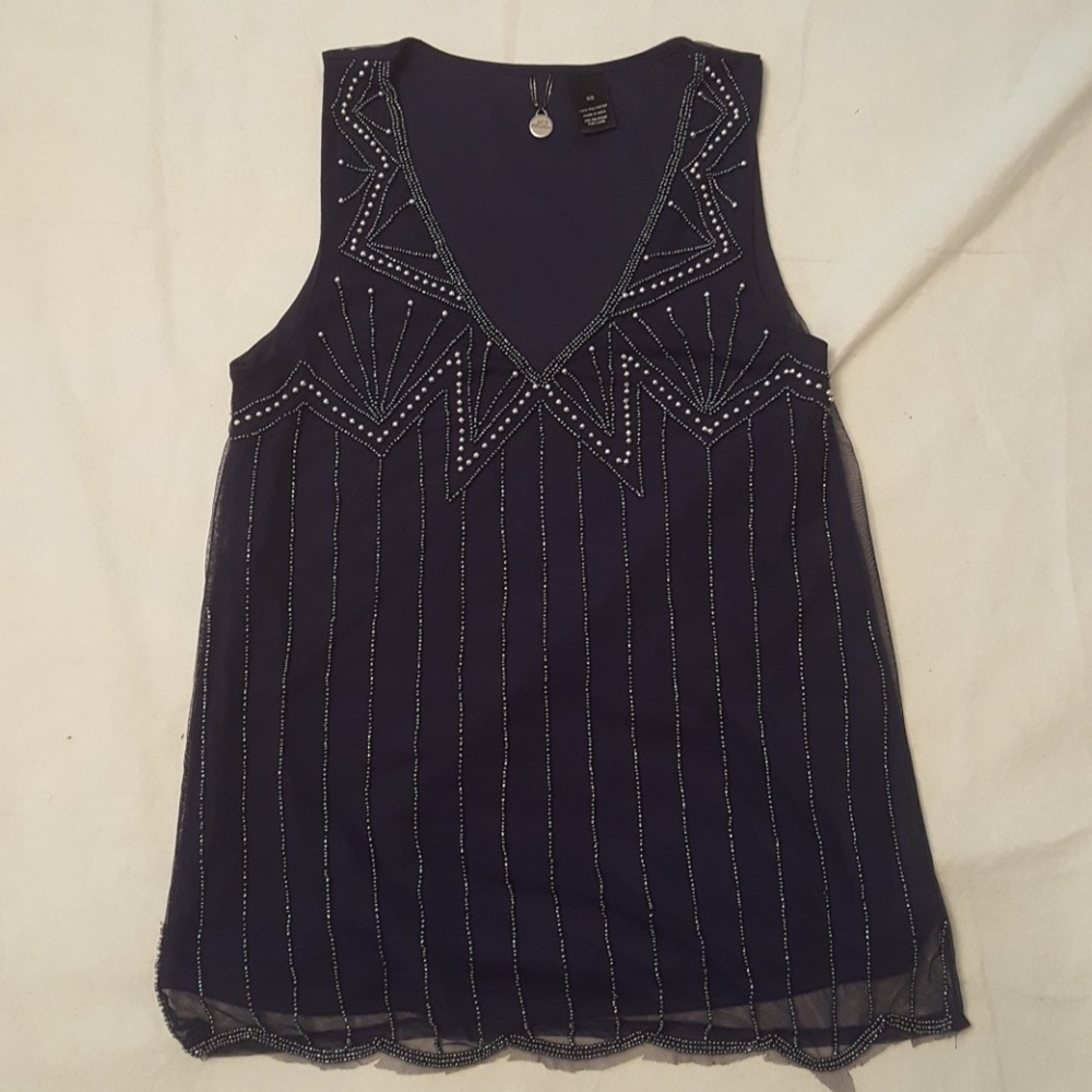 BKE tank with embellishments, sz XS