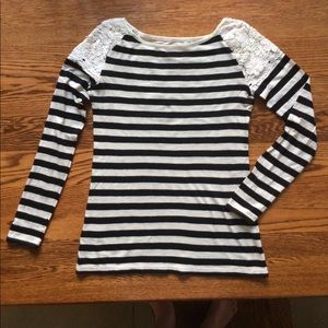 Loft Striped & Embellished top