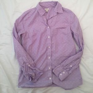 JCrew Light purple polka dotted button up