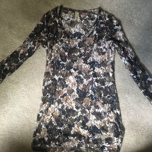 BKE leopard print lace top