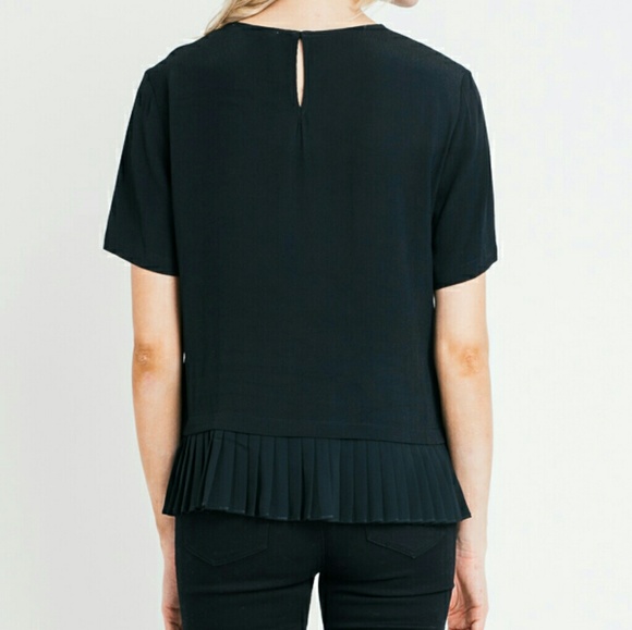 💐 Darla Pleated Detail Black Top L - Picture 4 of 4